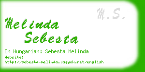 melinda sebesta business card